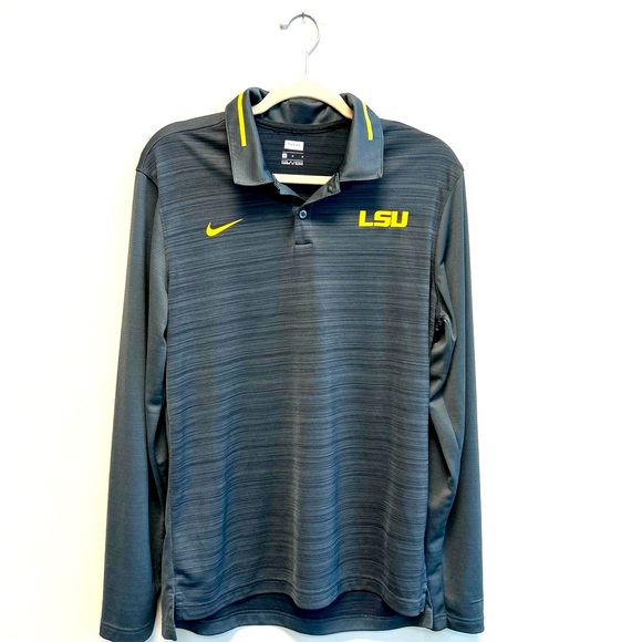 Nike Other - Nike LSU Charcoal Long Sleeve Polo On-Field Top Medium